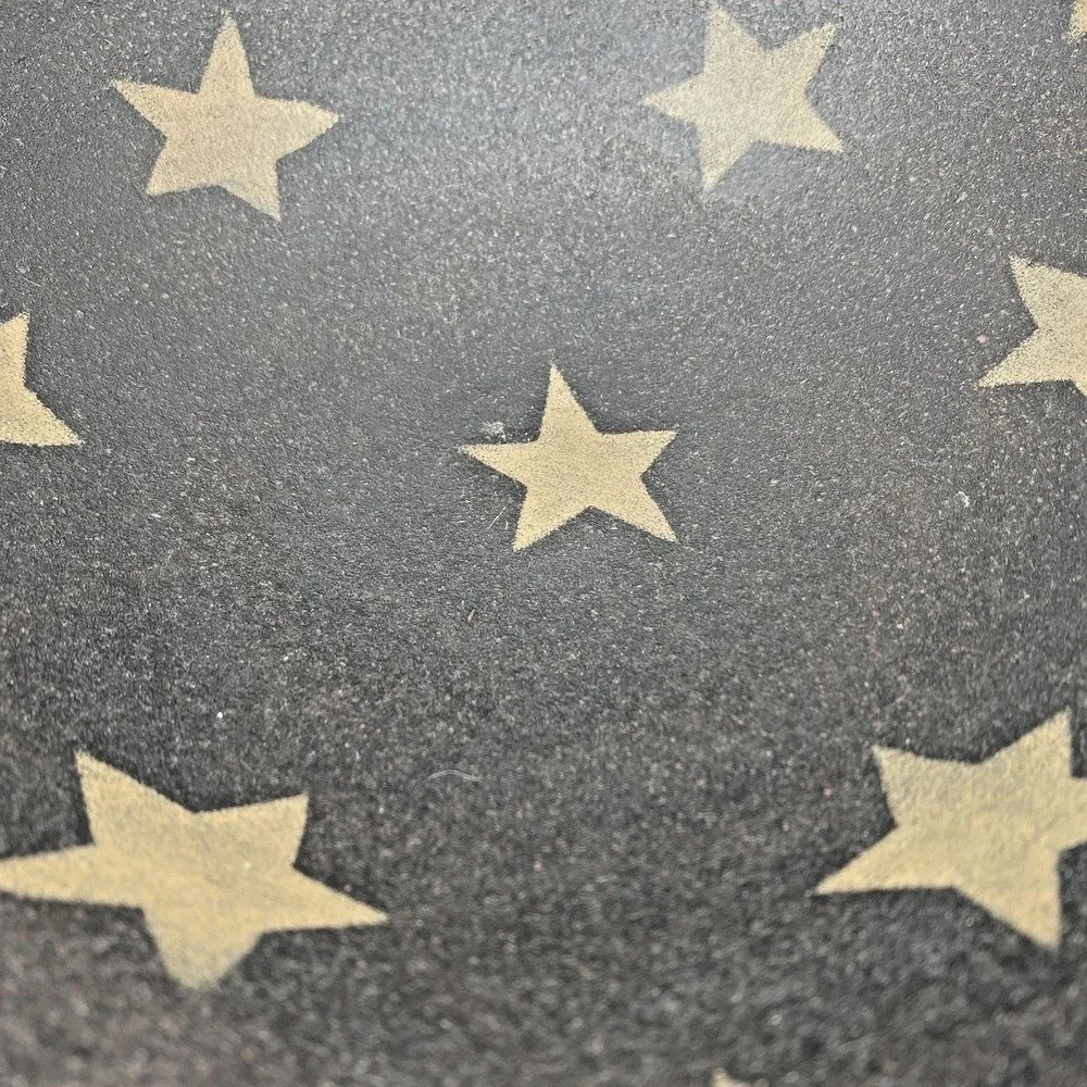 Vintage Rustic Primitive Decorative Wooden Bowl Farmhouse Americana Stars